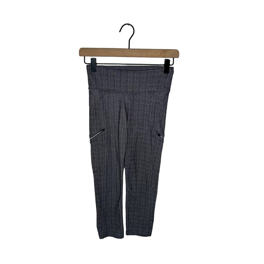 ATHLETA Herringbone Zippered Leggings Black & White Size XS